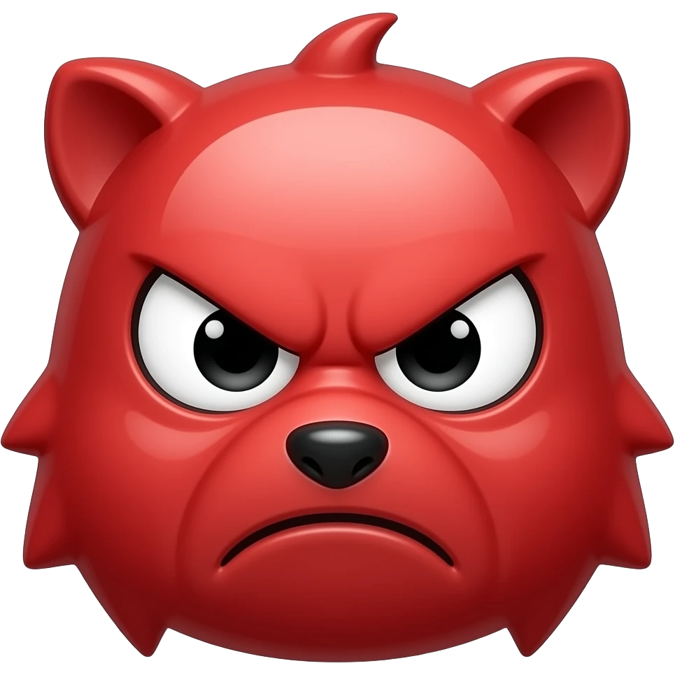 kawaii anime anger symbol emoji, red comic anger mark, simple icon style emoji