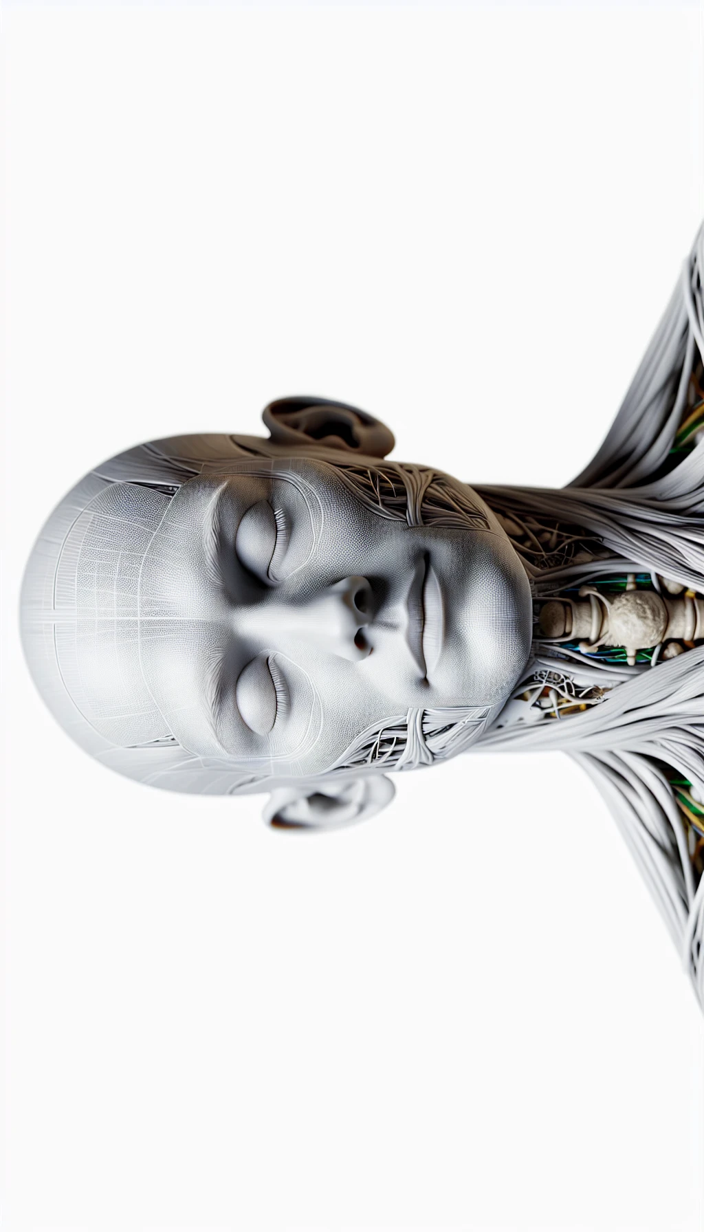corpo umano anatomico con occhi chiusi sereno e in perfetta salute , isolato su sfondo bianco, iperrealistico 4k emoji