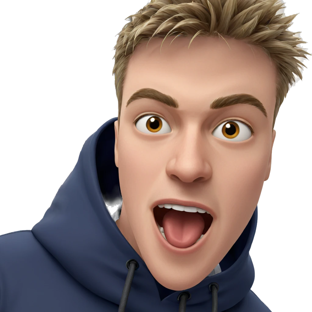 realistic boy with open mouth emoji