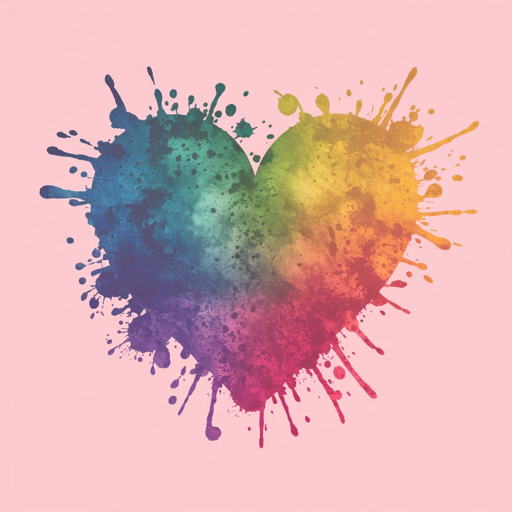 heart with a watercolor splash emoji