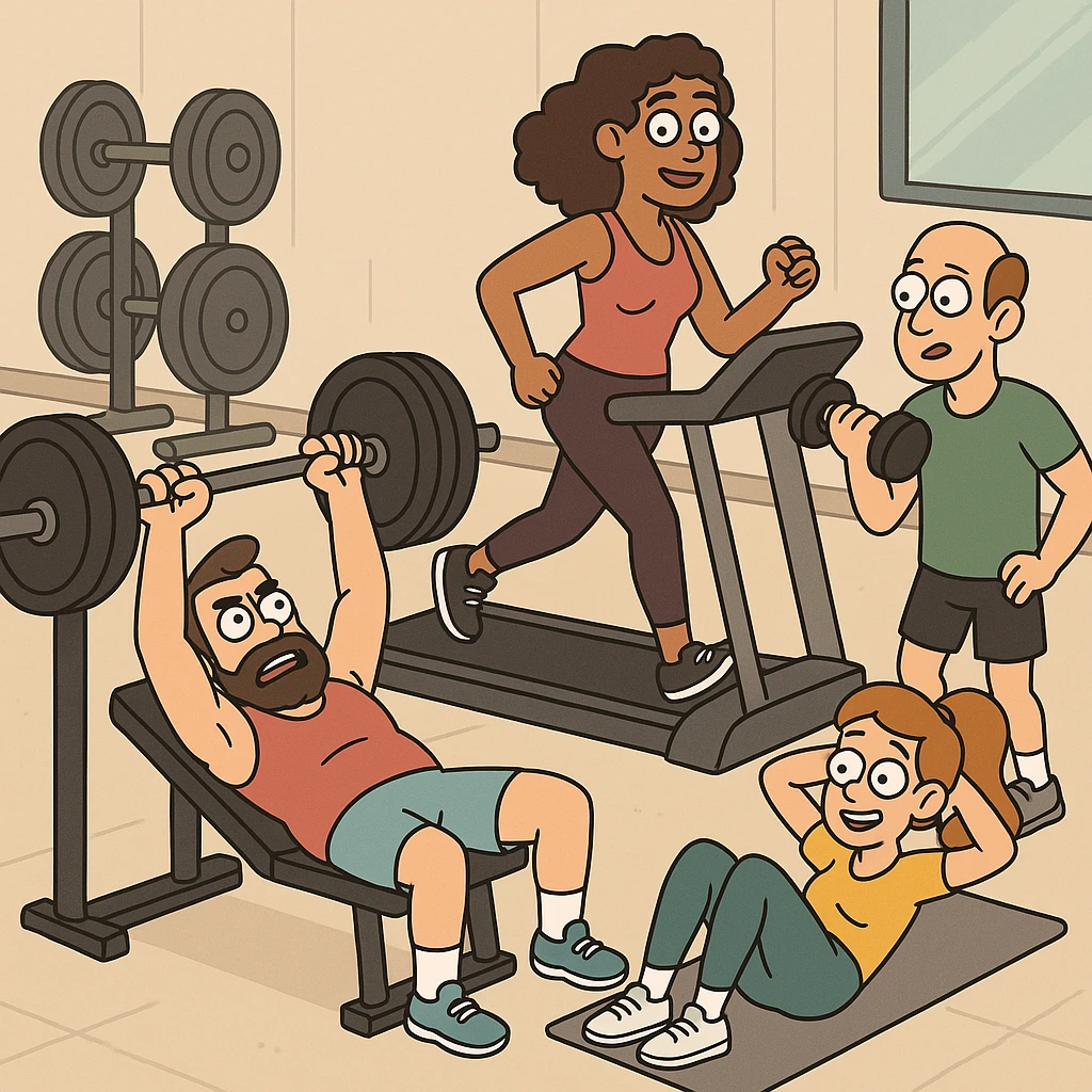 gym, fitness, cartoon style emoji