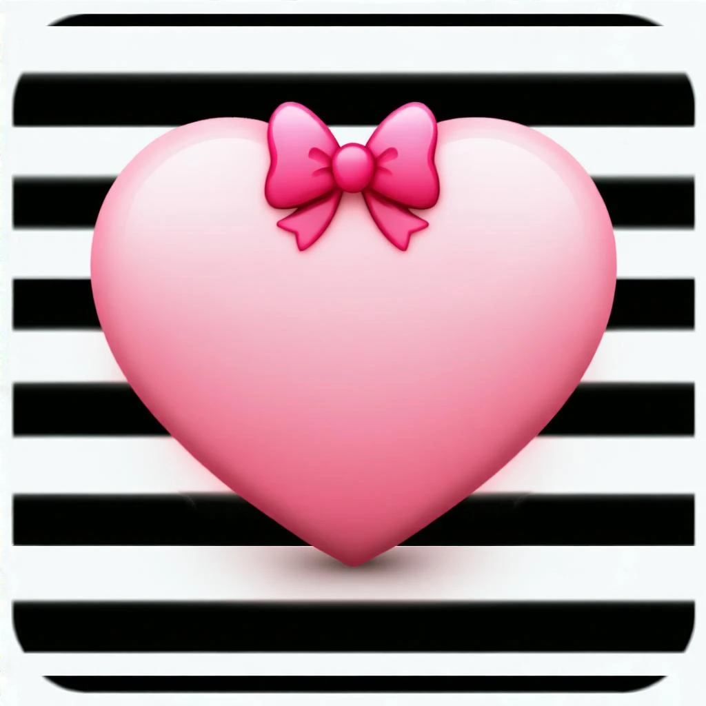 pink heart emoji with a bow emoji