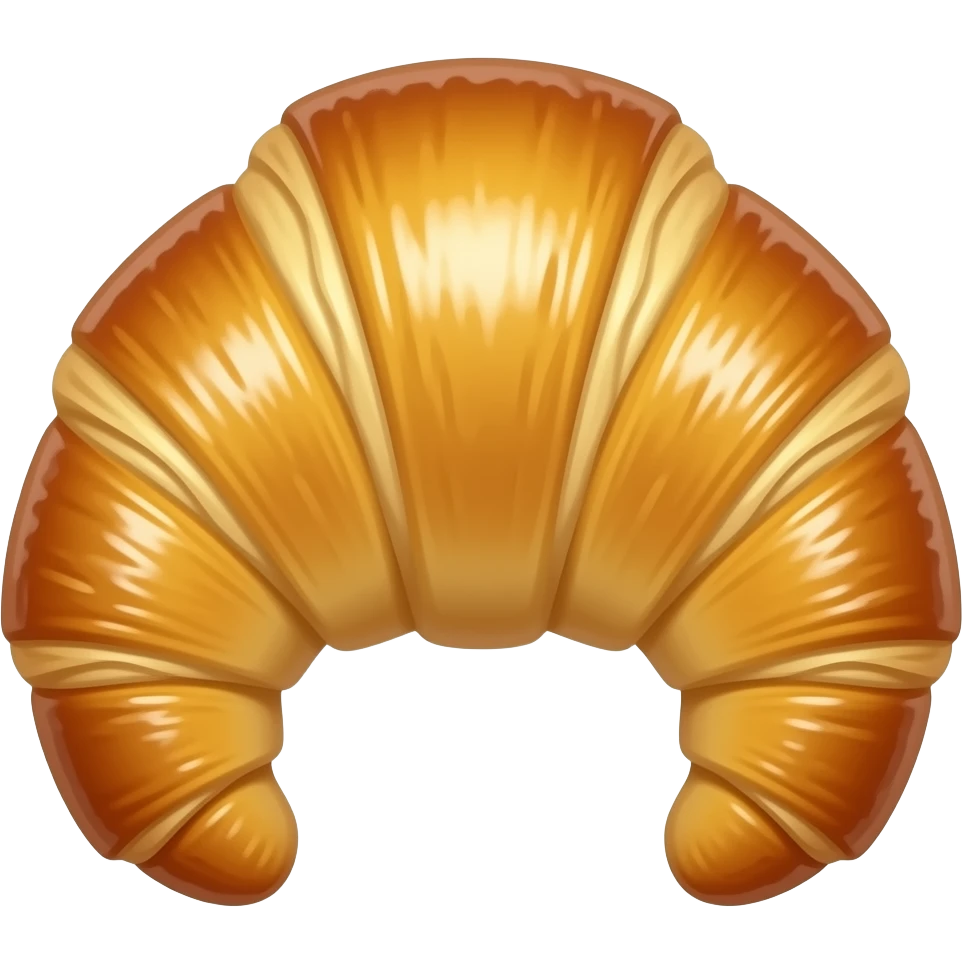 realistic croissant with cream glazing emoji