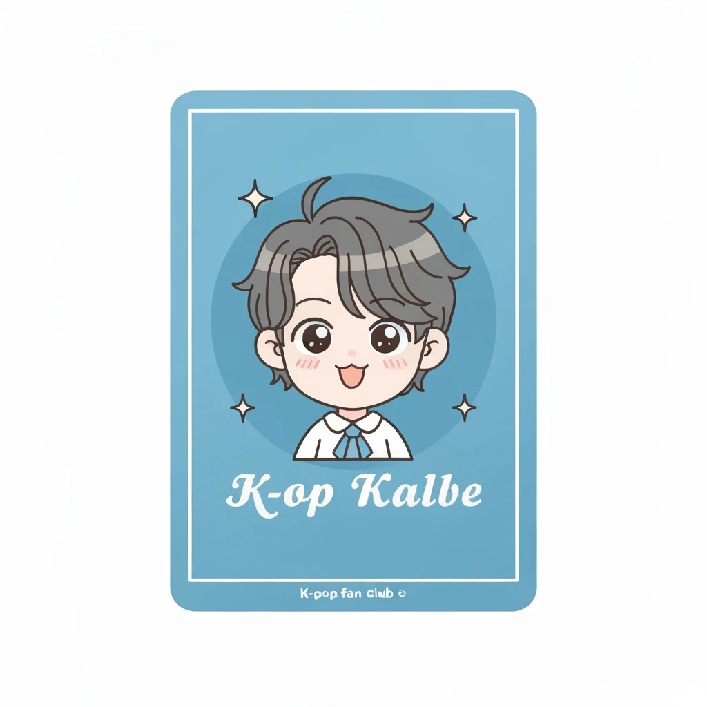 kpop fan club card, cute, expressive, minimal design emoji