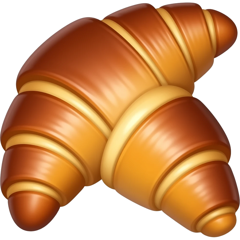 realistic croissant with cream filling glazing emoji