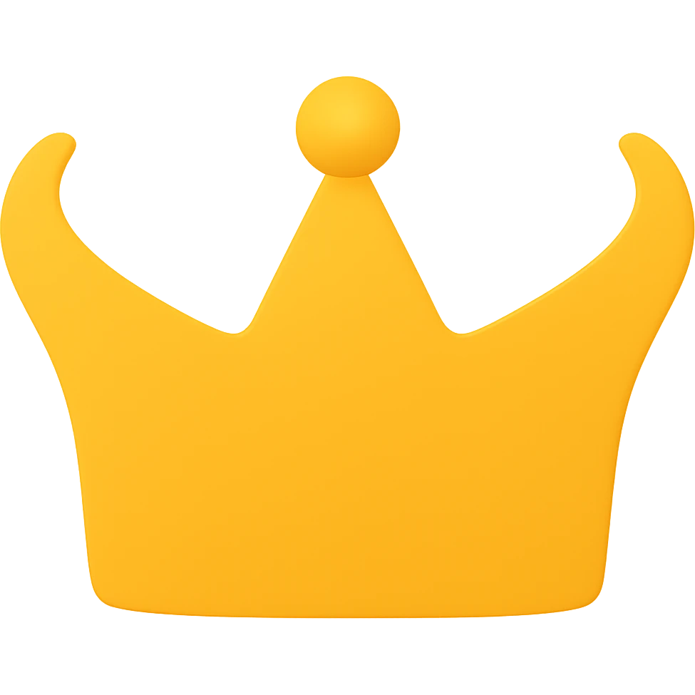 Add a gradient to the crown so that the sides appear darker, keeping the color icon style with no background. emoji