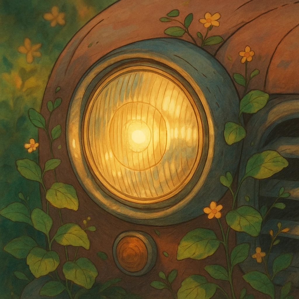car headlight in ghibli style emoji
