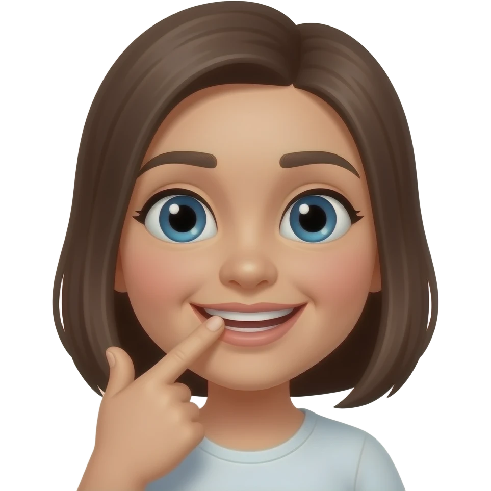 Face biting finger coyly emoji