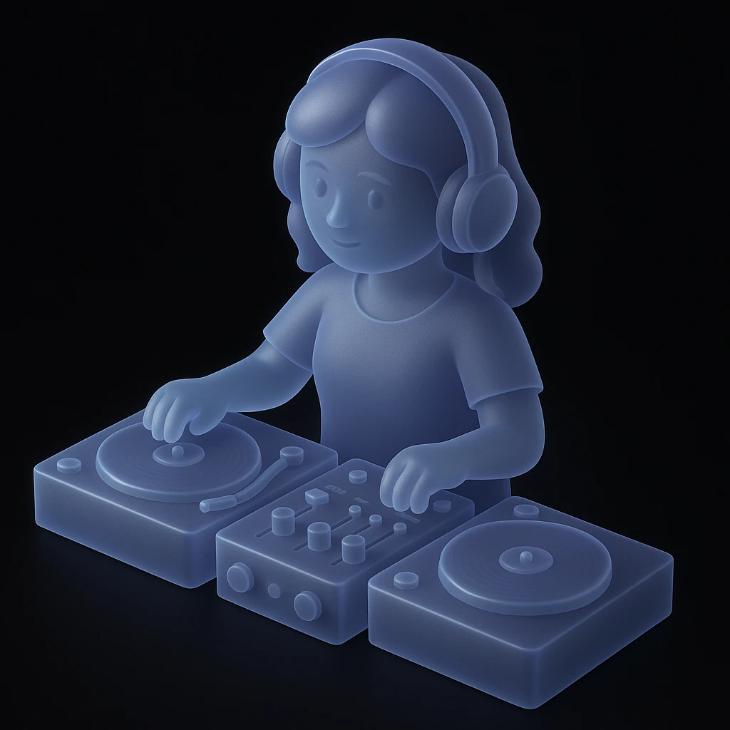 girl playing DJ set emoji