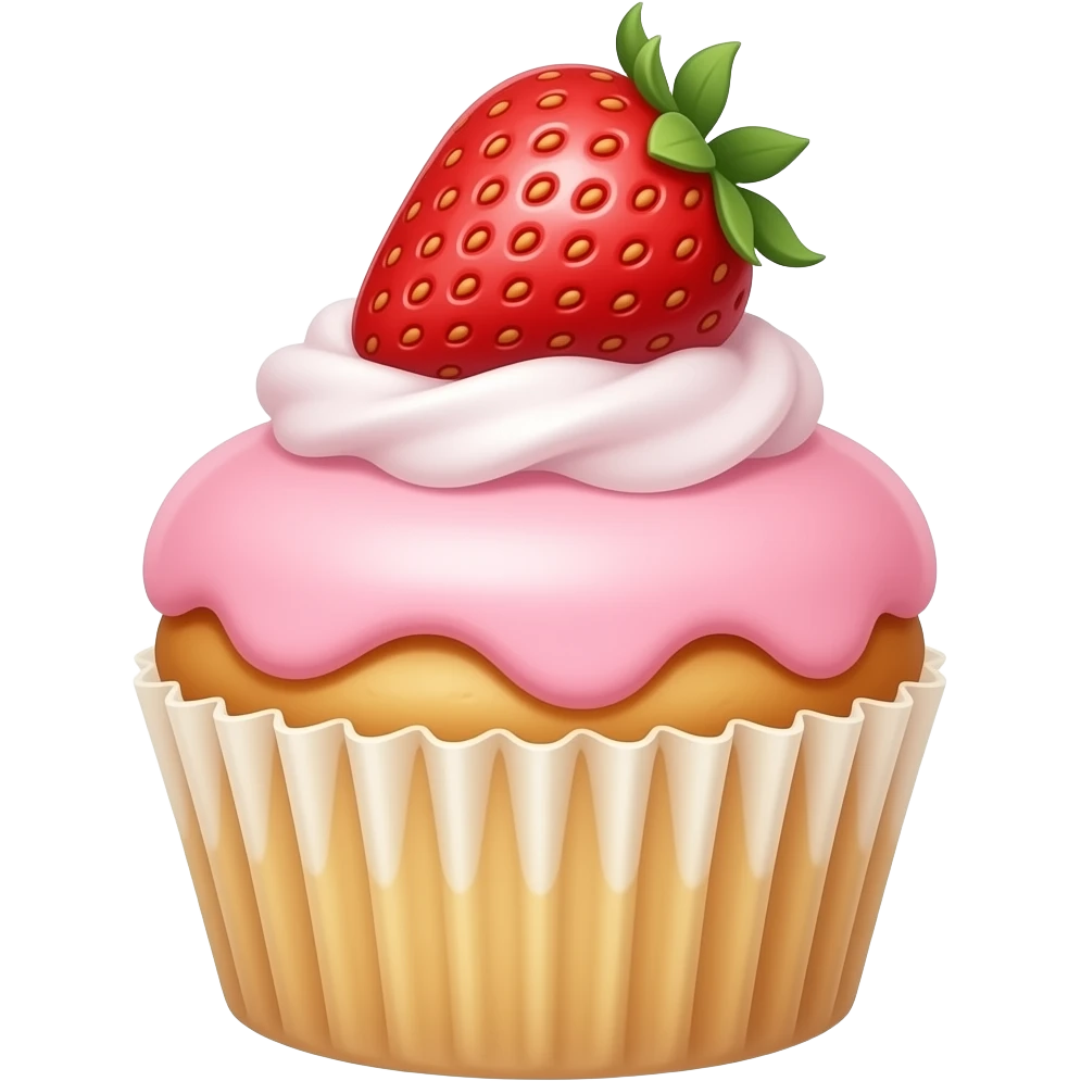 Cupcake with pink icing emoji
