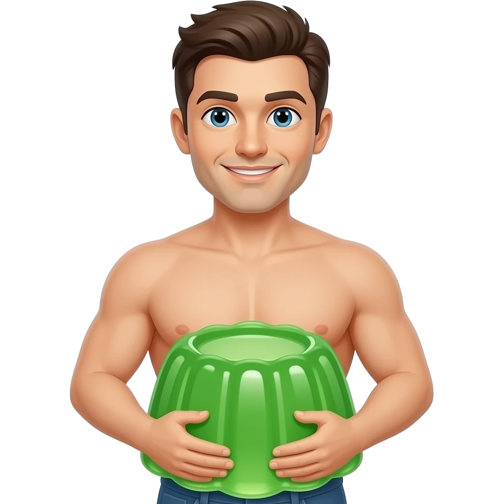 person with belly made of jelly emoji