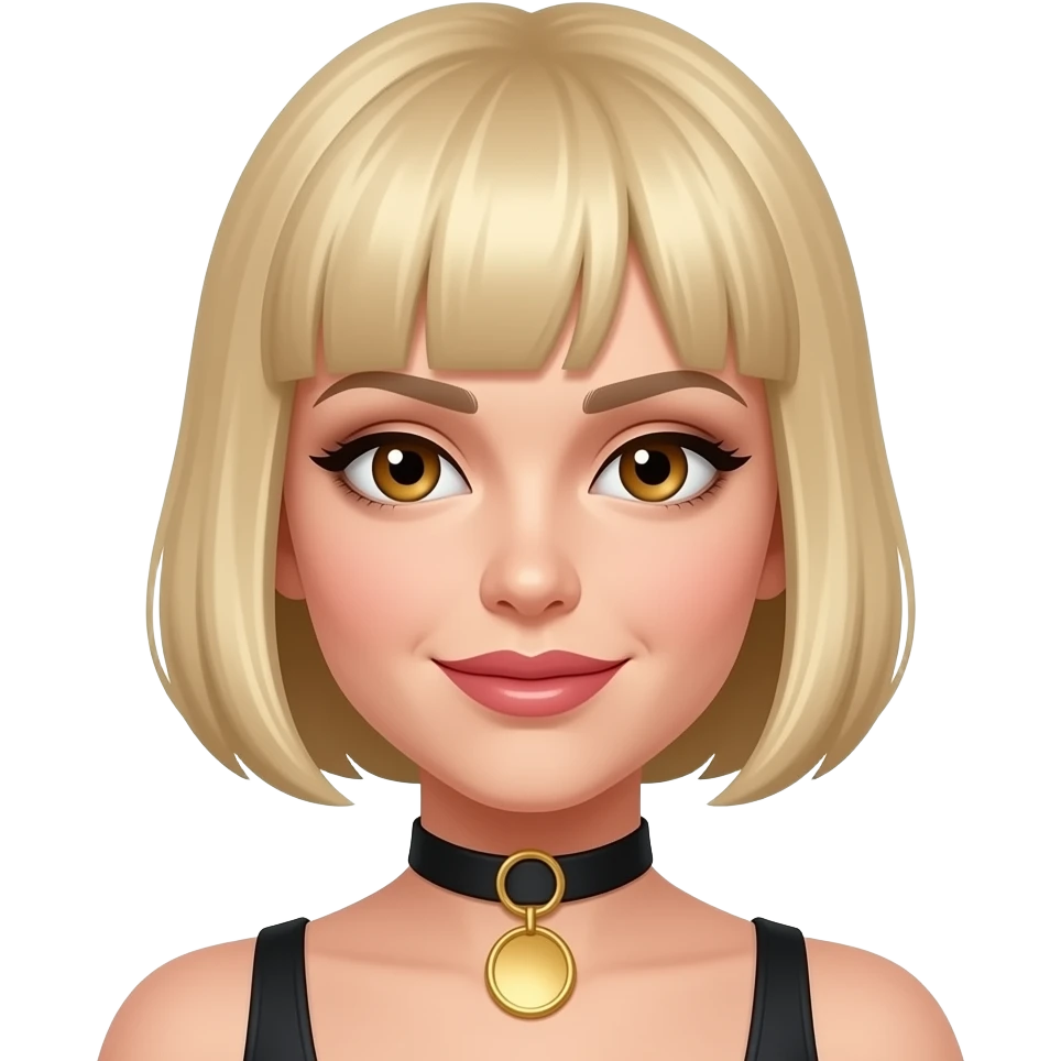 Bdsm dominatrix blonde short hair brown eyes emoji