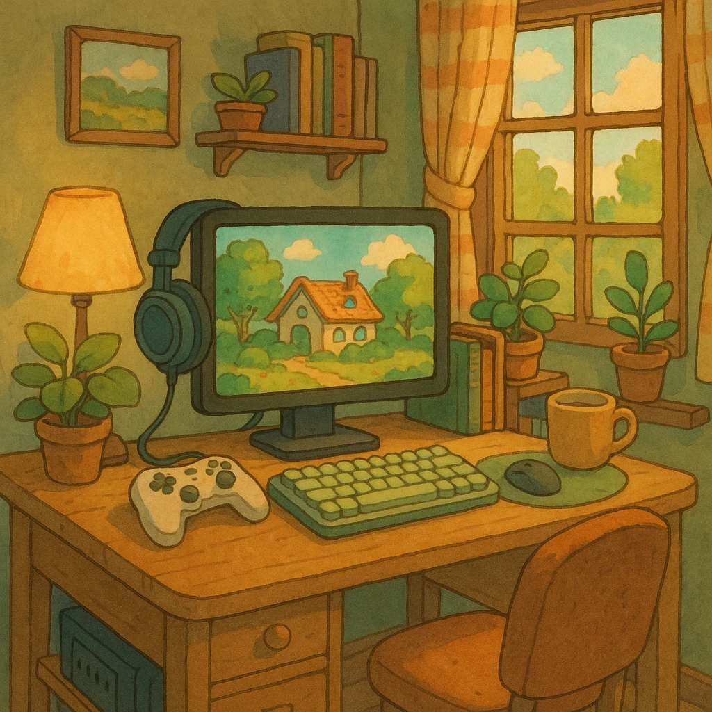 cozy and whimsical game setup emoji