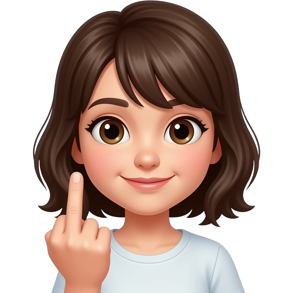 Bana orta parmak çeken tatlı bir kız yap emoji