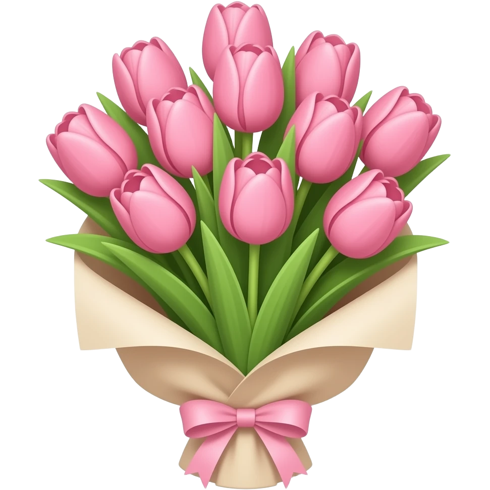 i need pink tulips in a bouquet emoji