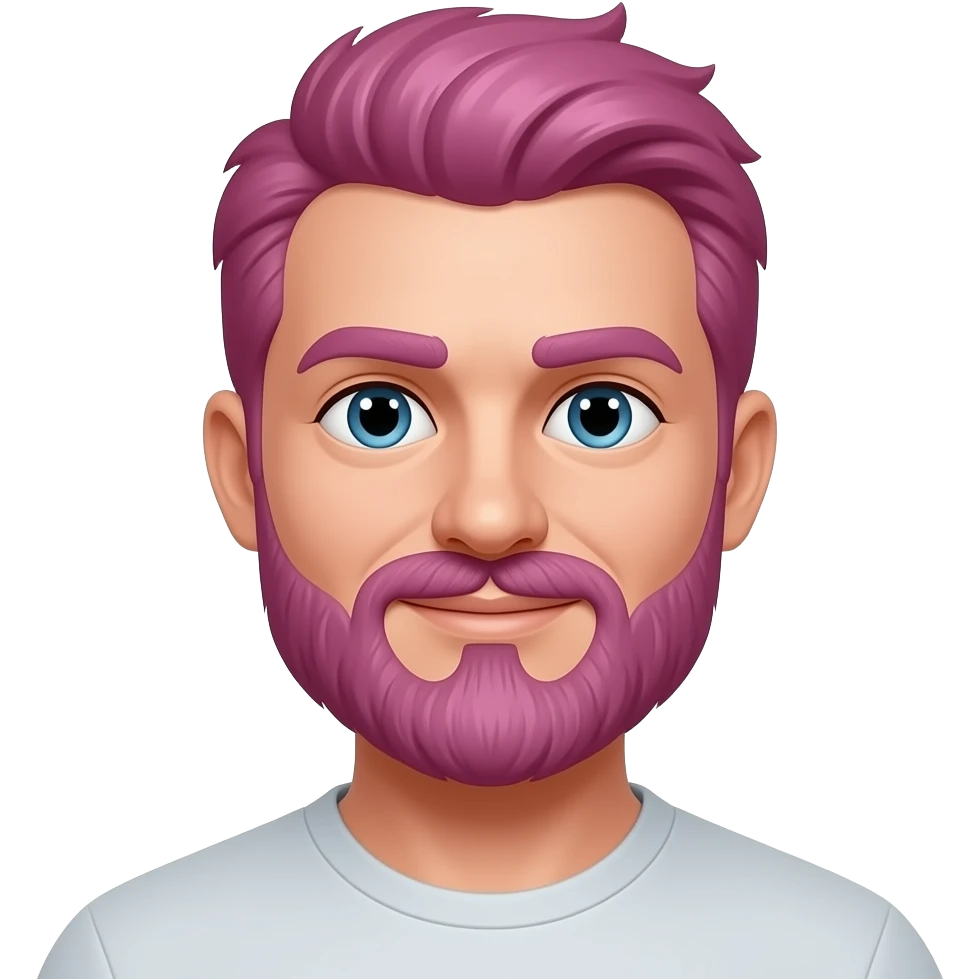 man with pink beard emoji