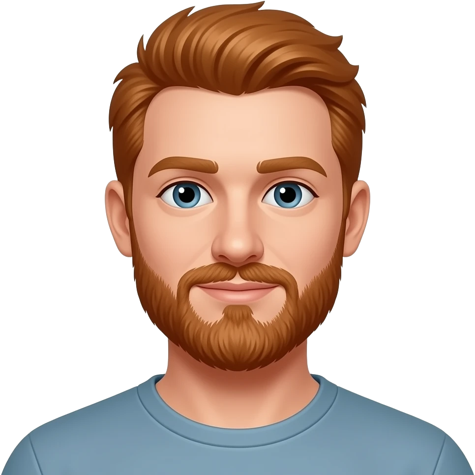 Red headed man with short beard emoji