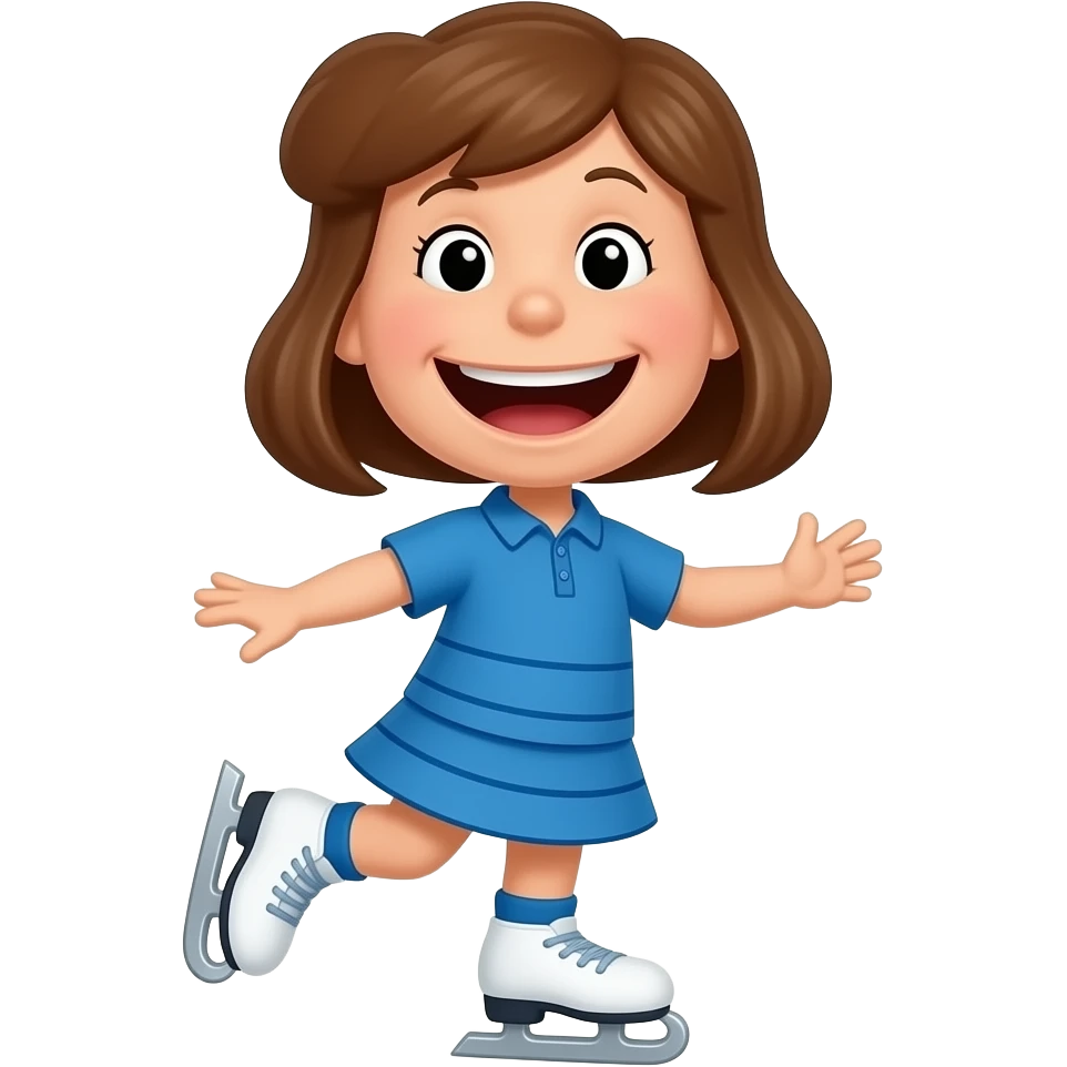 peanuts cartoon lucy skating with blue dress emoji