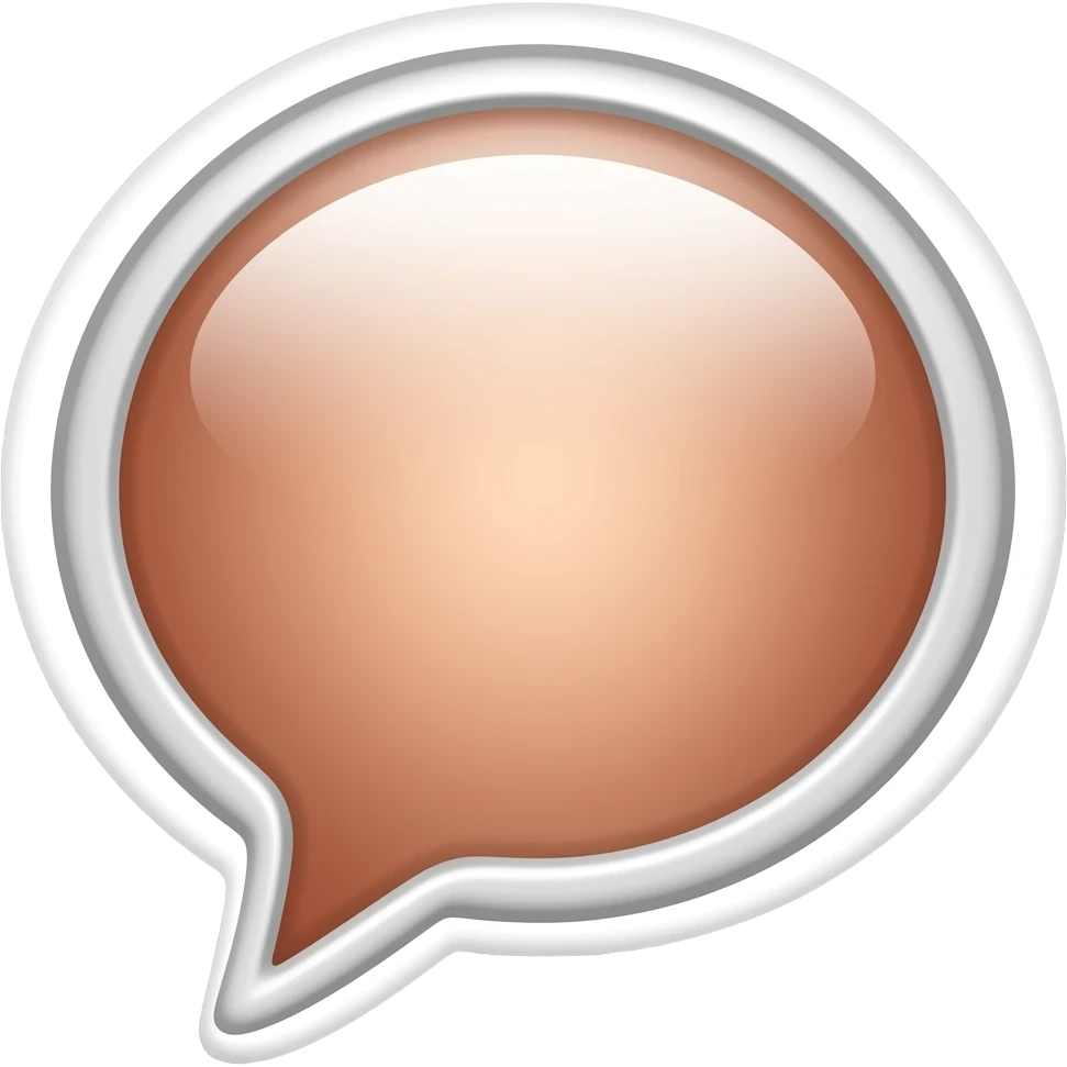 Simple and minimalistic sticker of a white speech bubble, white outline, smooth gradients or solid colours emoji