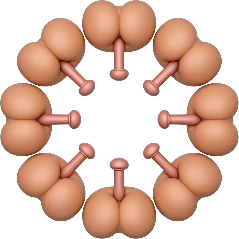 circle of naked people putting their penis in each others bumhole and the penis is still visable emoji