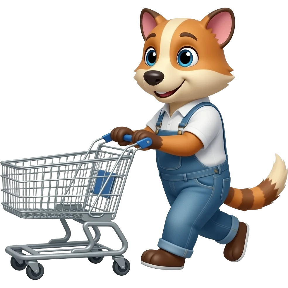 animal holding trolley emoji