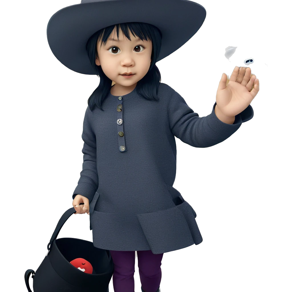 black haired girl in hat emoji