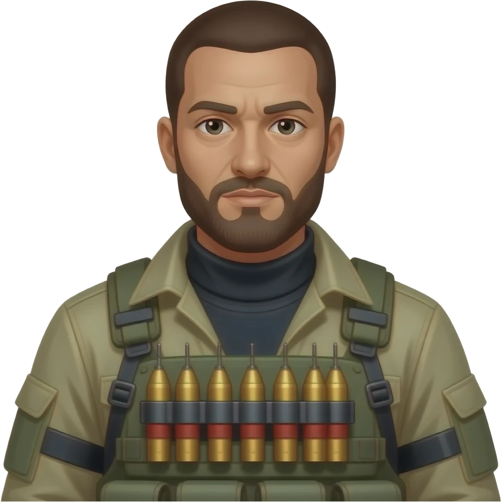 A suicide bomber with bombs stapled to chest emoji