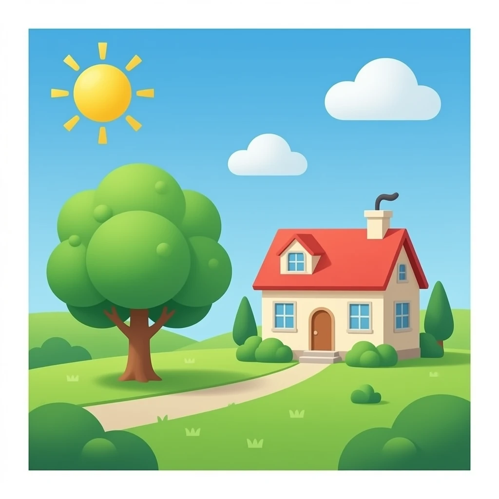 Pear and tree and house emoji