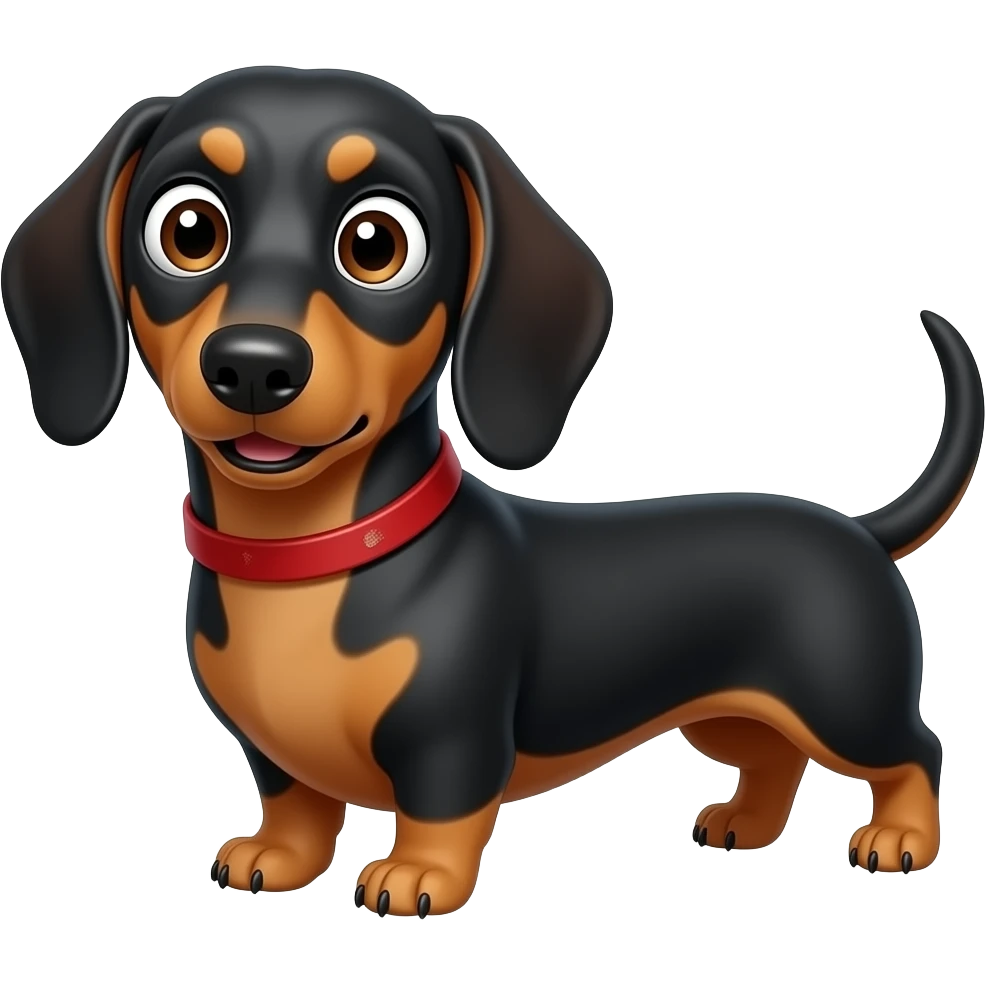 surprised dachshund wide eye full body emoji