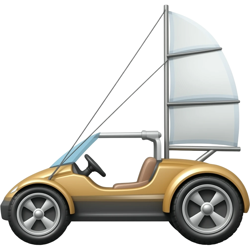 char à voile trois roues une voile emoji