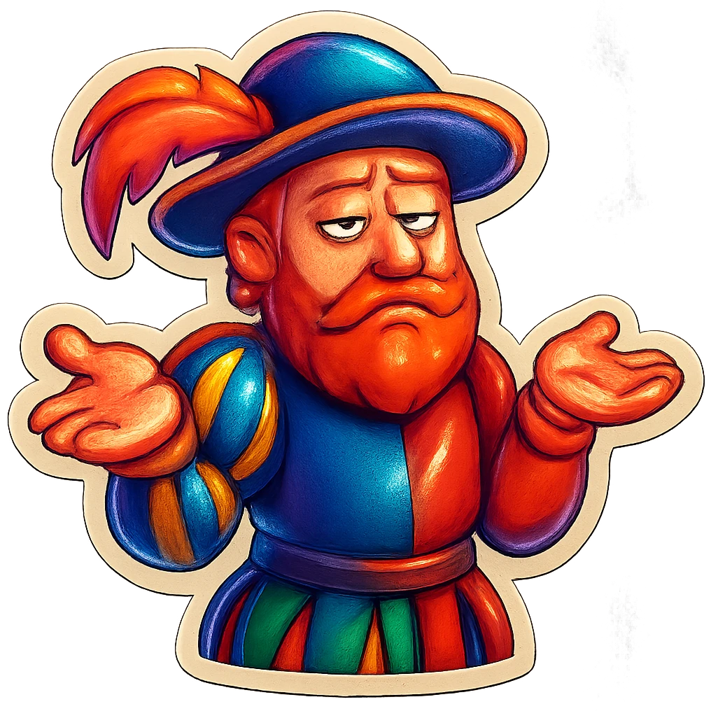 Red-bearded Landsknecht showing indifference emoji