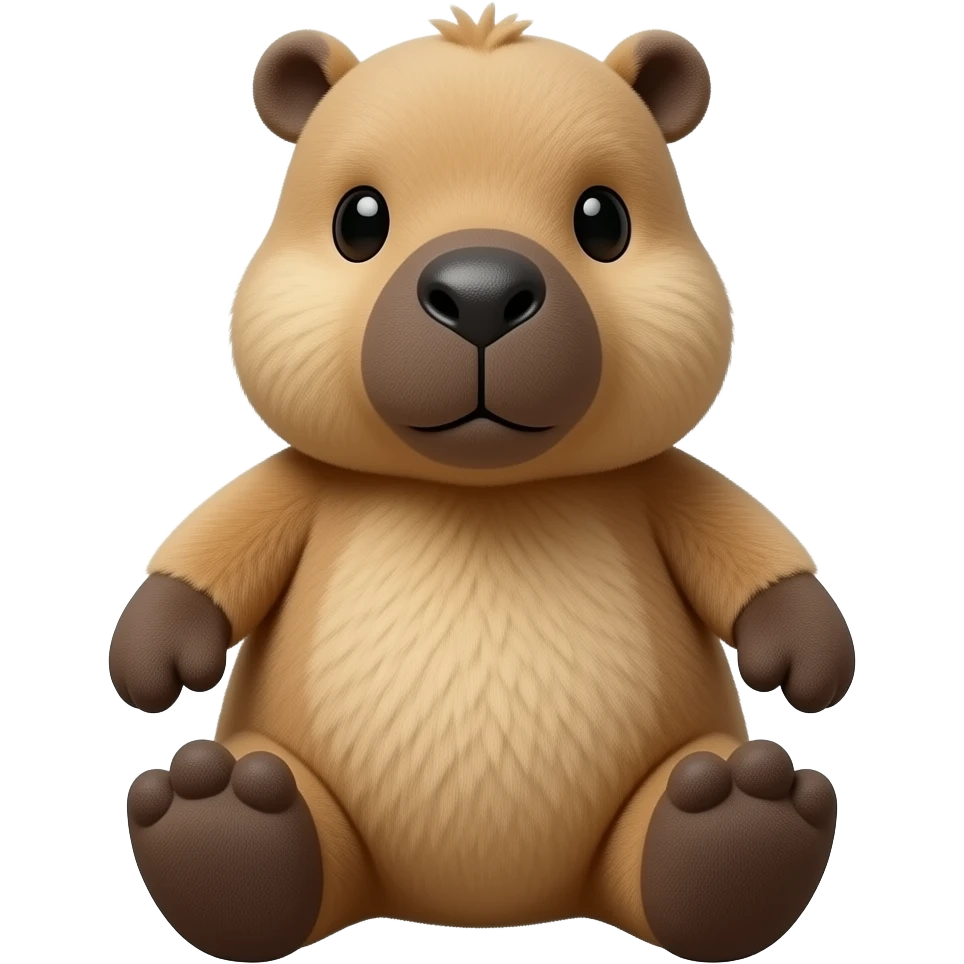 Capybara plush doll sitting upright emoji