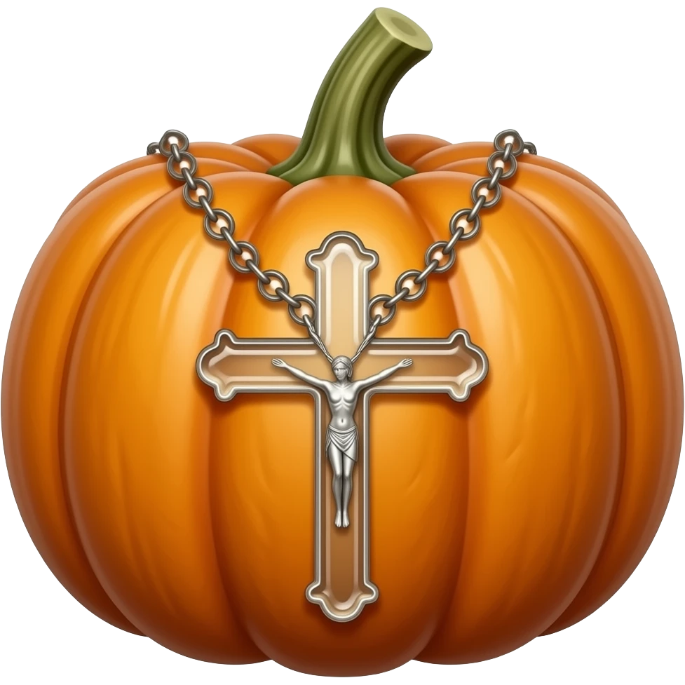 cruz sagrada pumpkin vidro brilhante com rosário pumpkim vidro brilhante emoji