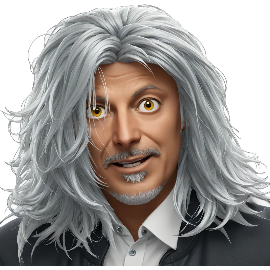 white haired boy portrait emoji