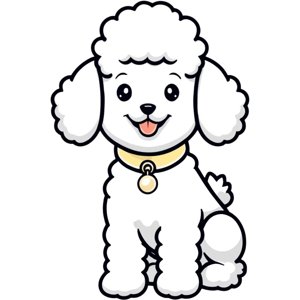 A poodle with pearls emoji