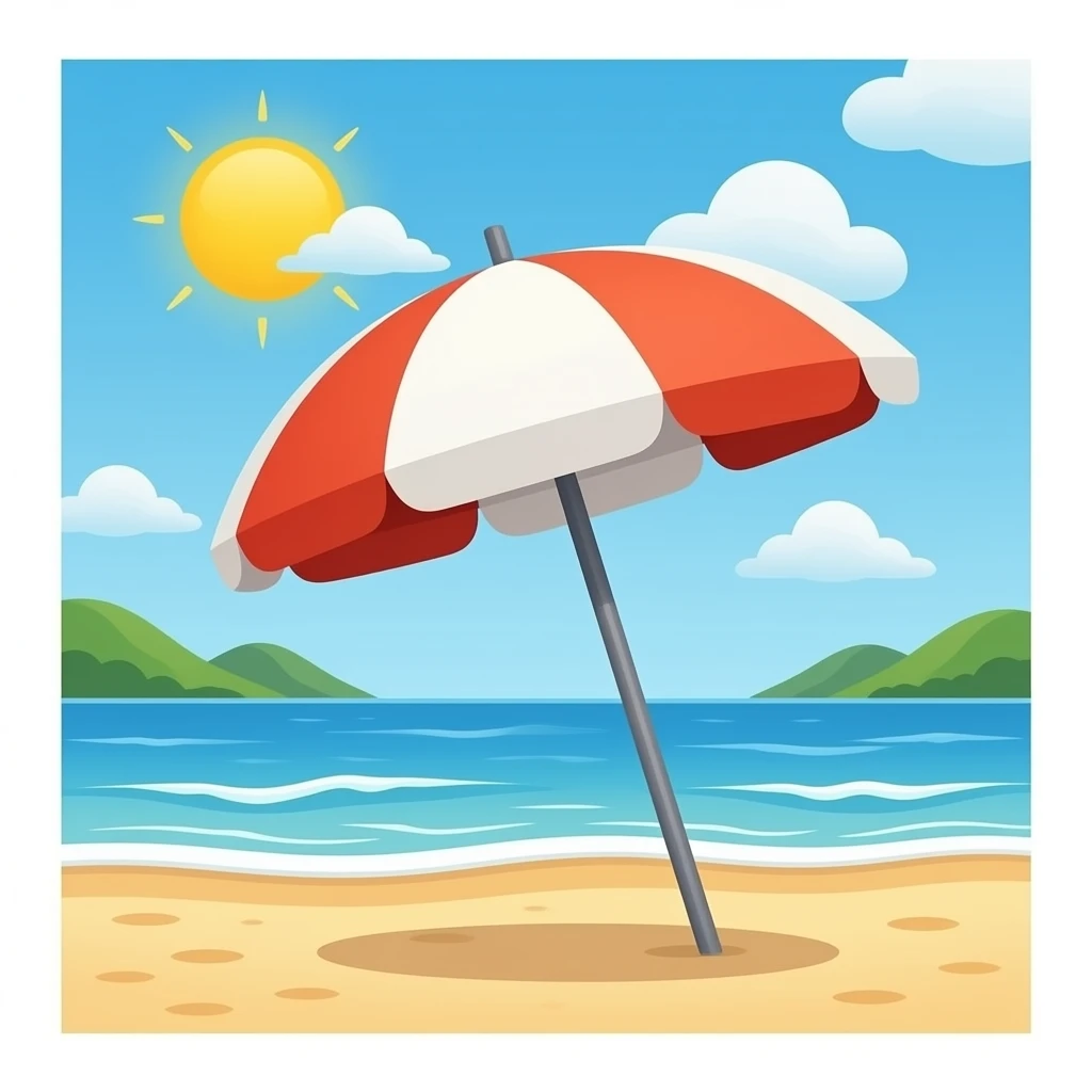 Beach with Umbrella emoji
