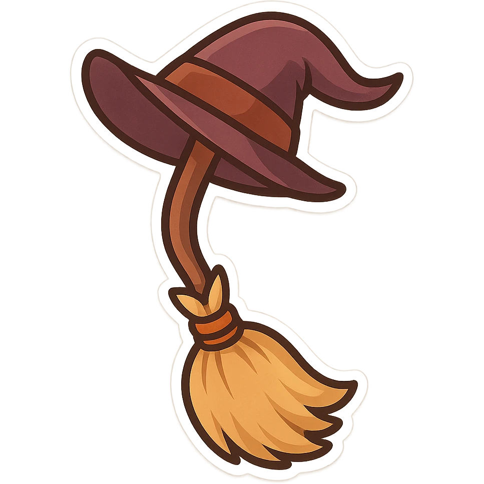Halloween broomstick. remove background  emoji