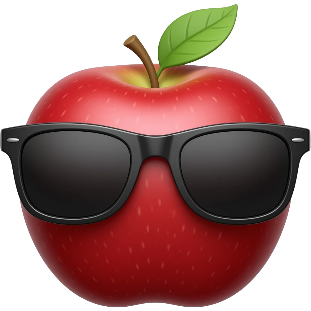 Red apple in sunglasses emoji