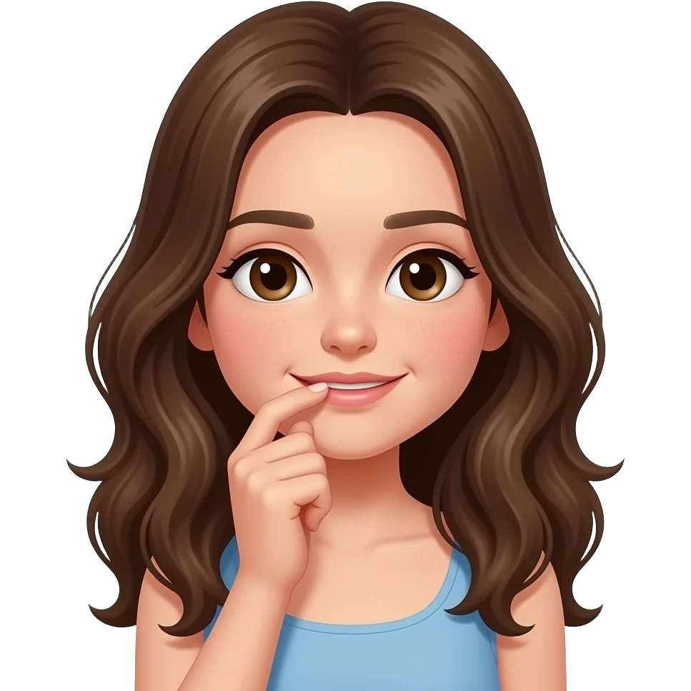 girl blushing biting nails emoji