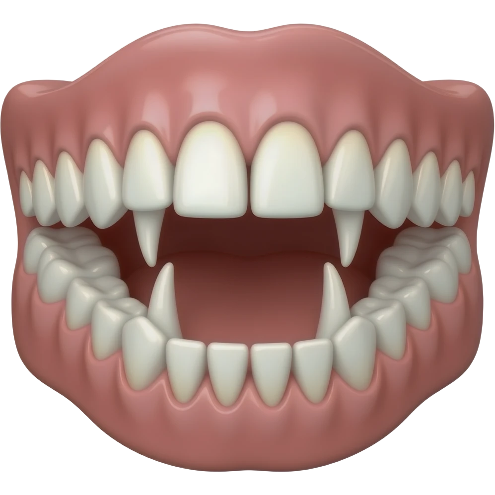 Mond vol lange tanden emoji