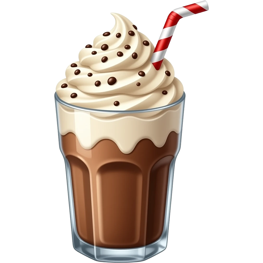 A gourmet chocolate milkshake transparent background emoji