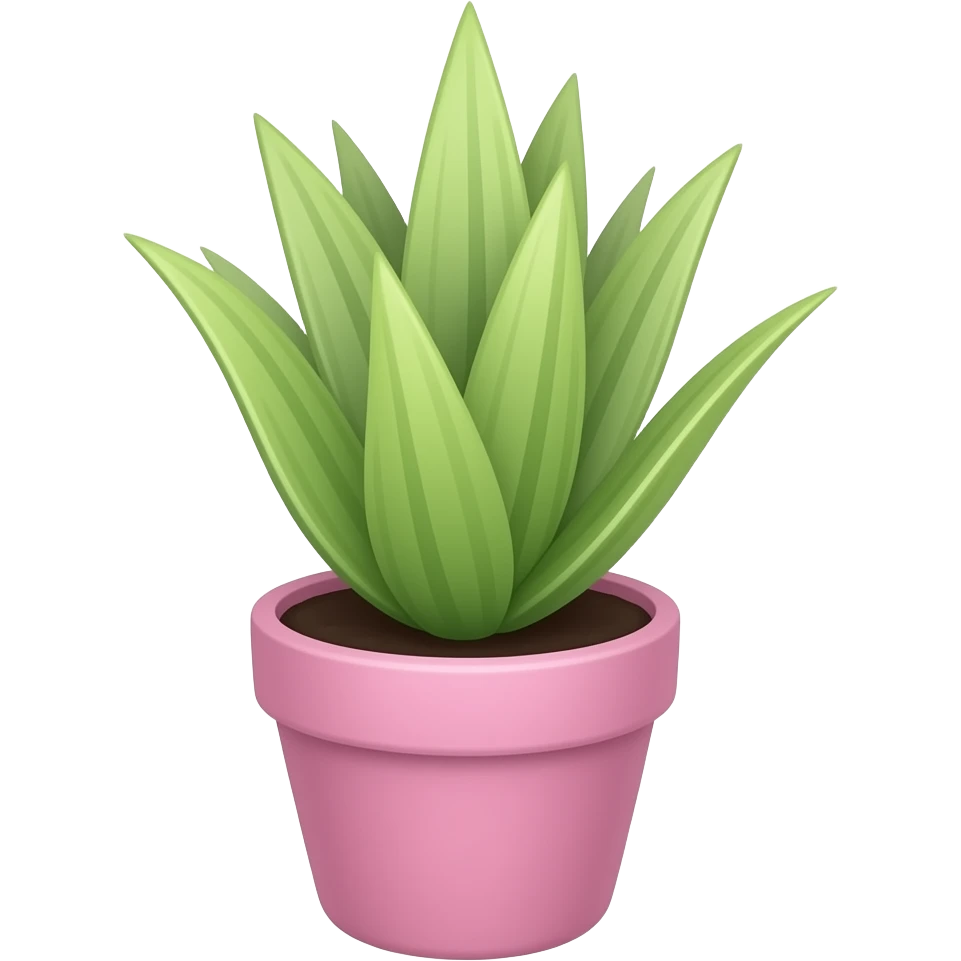 soft pastel plant with pot, transparent background inspired by barbie colour pallete emoji