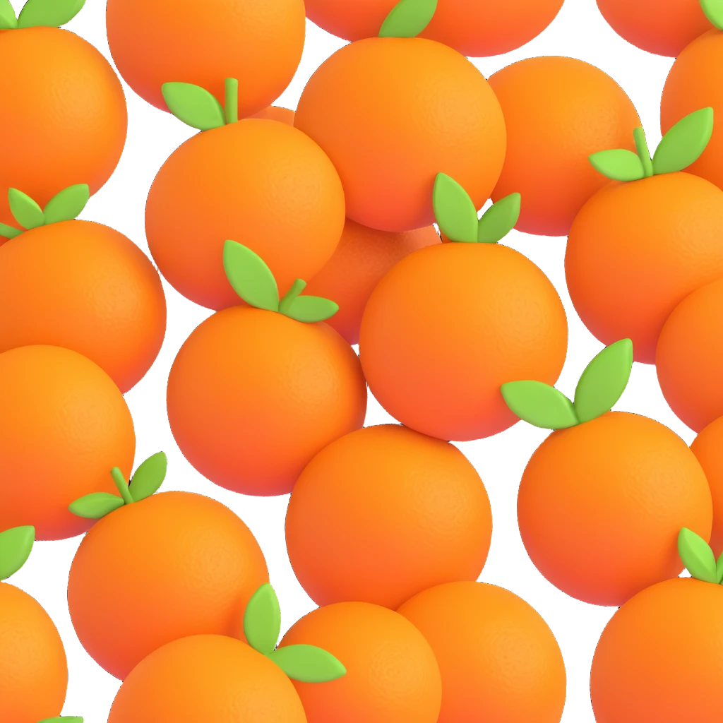 simple orange fruit, 3D, vibrant colors, no text emoji