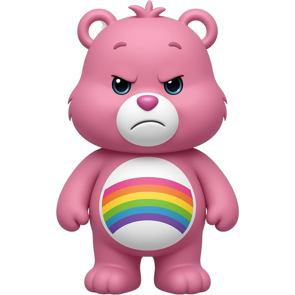 3D render PNG of grumpy bear from care bears emoji