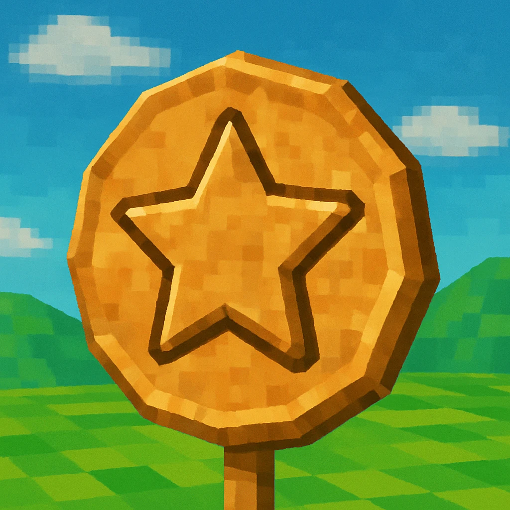 dalgona candy with star shape, low poly 3D style, inspired by Squid Game emoji