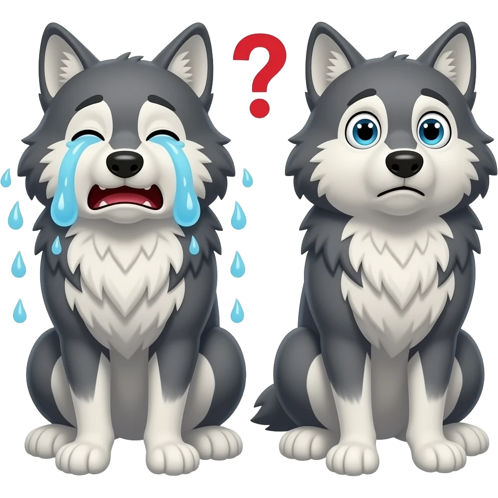 laughing wolf tears emoji meme style
confused wolf question emoji cute cartoon
shock wolf wide eyes emoji
dead stare wolf blank emoji funny emoji