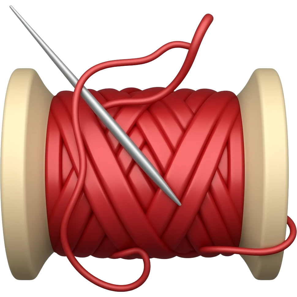 Needle and red thread emoji
