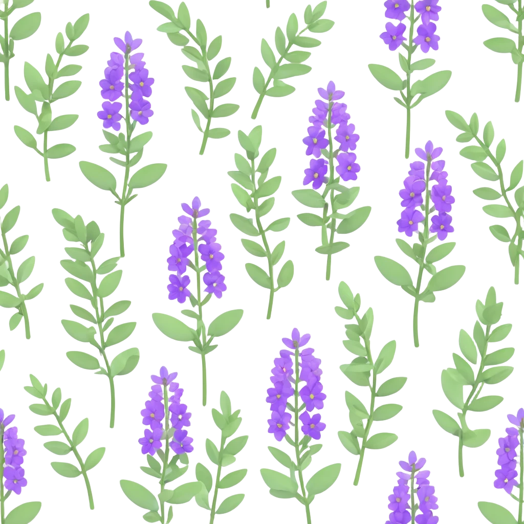 3D iOS style rendering of woodland sage, emphasizing the vertical purple flowers and bushy green leaves, suitable for an app icon emoji