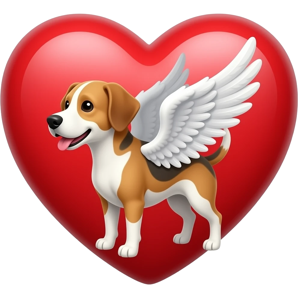 Heart with wings dogs emoji
