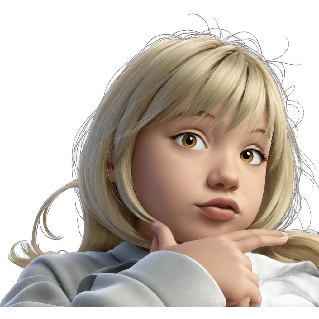 blonde girl with signature style emoji